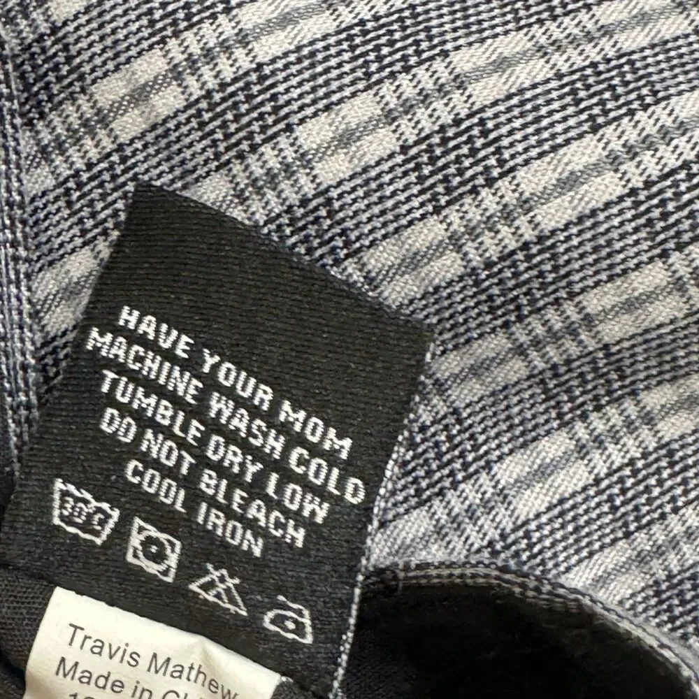 Travis Mathew Golf Shorts Plaid Athletic Athleisure Gray 36 bv